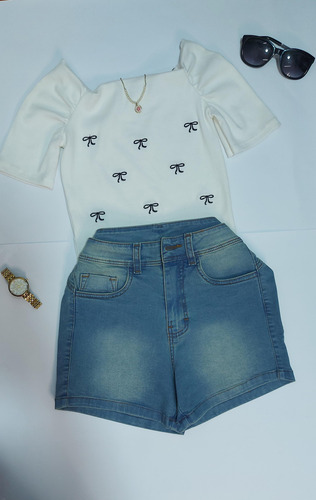 Short Jeans Clásico Stretch Para Mujer