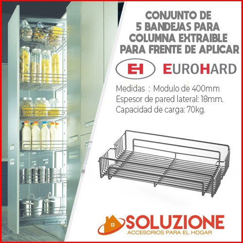 Conjunto Bandejas Para Columna Extraíble Para Frente Aplicar