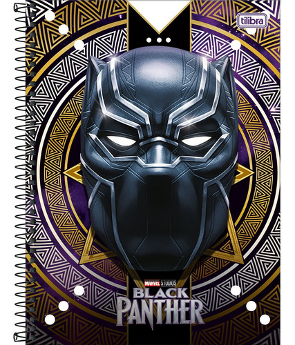 Caderno Black Panther Universitário 10 Matérias Capa Dura