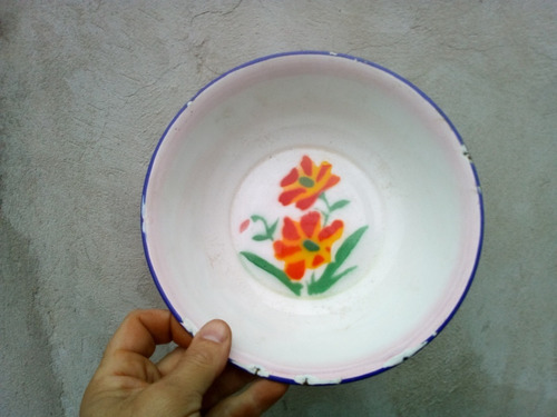 1/2- Bowl Enlozado Decoracion 22,2 Diam X 5,9 Alto