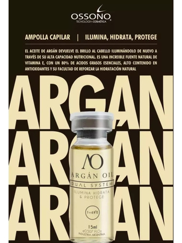 Kit Ossono Ampollas Nutrición Argán +keratina + Complex 15ml