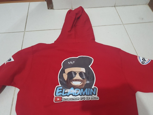 Imagen 6 de 8 de Sudadera Roja El Admin Borla Refaccionaria Apymsa Con Gorro