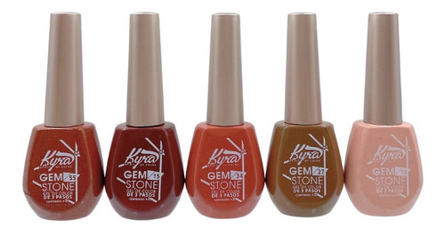 Gamas 5 Geles Semipermanente. Uñas. Gem Stone. Kyra Color Café