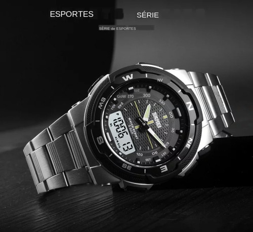 Relógio Skmei 1370 Masculino Digital Prova D Água 50m Inox