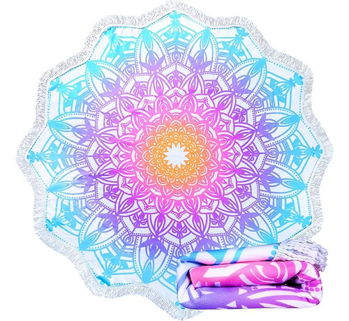 Toalla De Playa Grande De Microfibra Bohemia Con Mandala