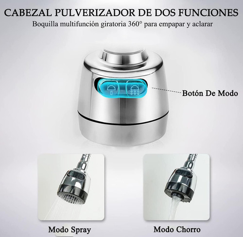 Grifo Llave Mezcladora Doble Comando Para Fregadero Cocina