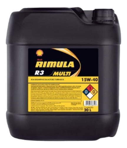 Oleo Shell Rimula R3 Multi 15w40 Api Ch-4 Diesel Balde 20l