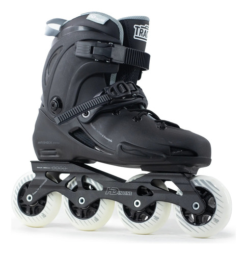 Patins Urbano Hd Inline Tracker Preto Abec9 80mm + Brinde