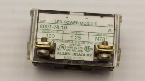 Allen Bradley 800t-nl10 Led Power Module 120v Full Volta Bbd