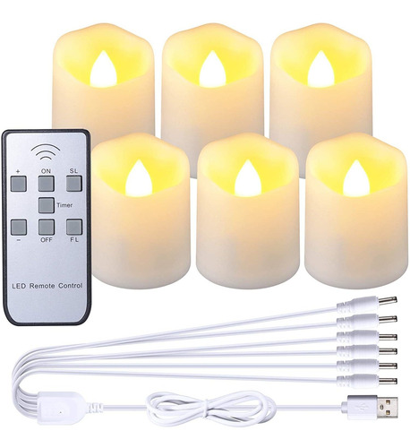 Velas Led Recargable Con Batería De Reloj Programador ...