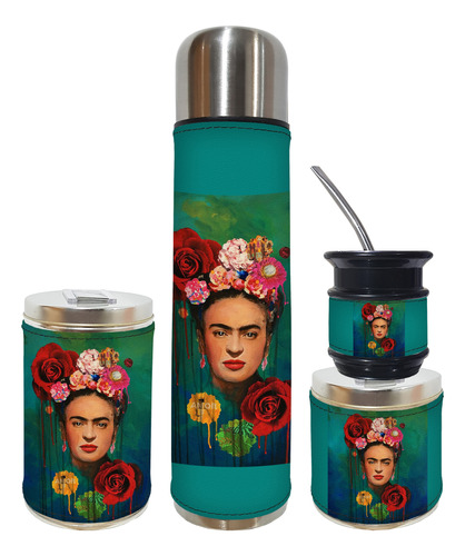 Set Matero 4 Piezas Amnty Frida Kahlo 2 Excelente Calidad