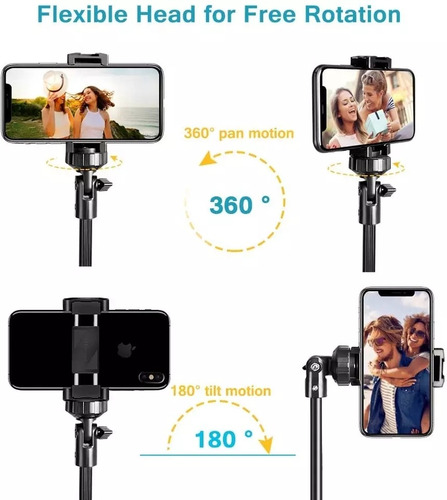 Imagem 1 de 6 de Tripé P/ Celular, Suporte De Alumínio Com Bluetooth, Selfie