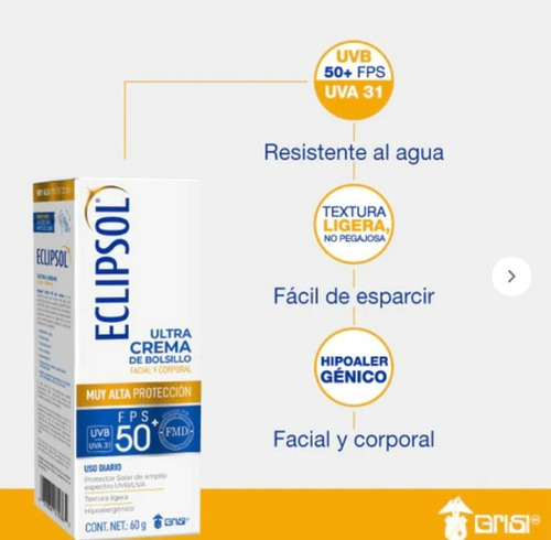Potector Solar Eclipsol Facial Y Corporal De Bolsillo Fps 50