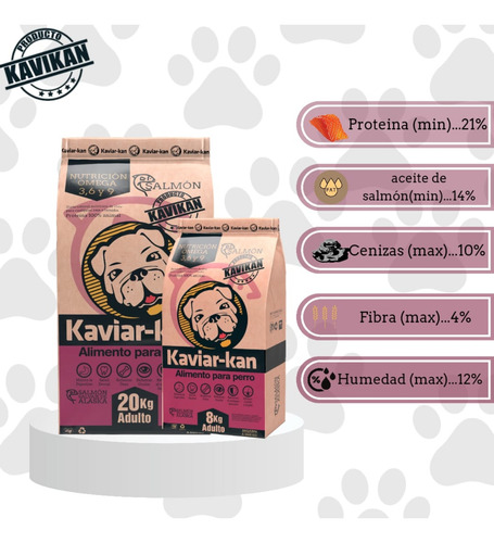 Croquetas Salmon Kaviarkan 20kg Más Locion Piel Y Pelaje