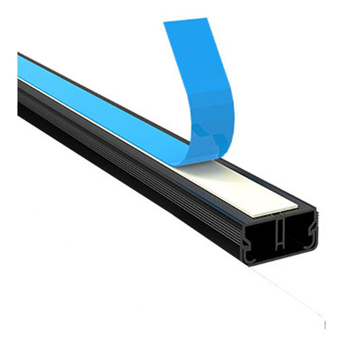 Kit 2 Canaleta Preta Fita Adesiva E Divisoria 2mt Pvc 20x10