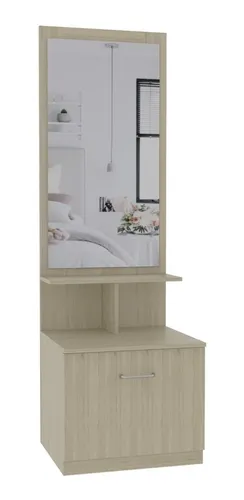 Mueble De Tocador + Velador Espejo - Rovere / Blanco