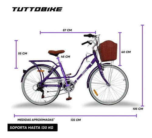 Imagen 6 de 9 de Bicicleta Urbana Vintage Aluminio R24 7v Loving Monk