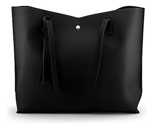 Bolso Tote Mujer Oct17 - Cuero Sintético Flecos, Elegante Y 