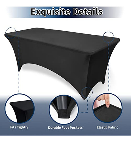 Mantel Elástico Ajustable 6 Pies Para Mesas Rectangulares Si