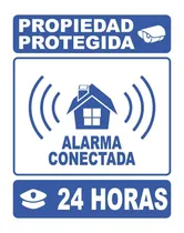 Comprar Cartel Propiedad Protegida Alarma Conectada 24hs 30x40 Cm
