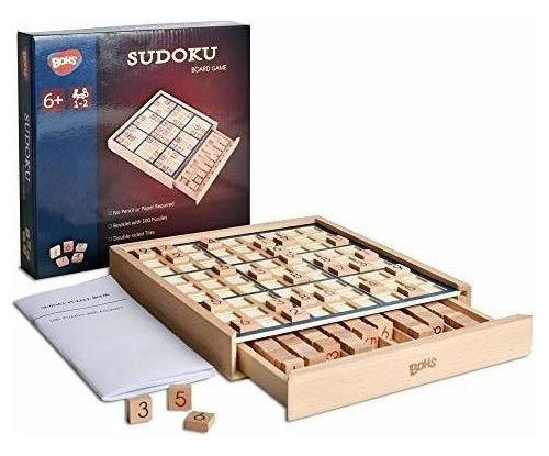 Bohs Juego De Mesa Sudoku De Madera Con Cajón - Con Libro D