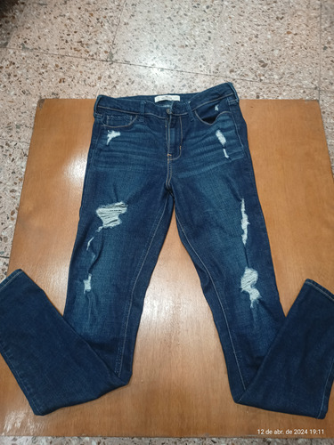 Pantalón Jean Mujer Talle 38 Importado Con Rotura. Exc Est