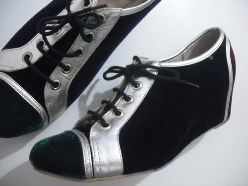 Tenis Sneacker Miucha Veludo Colorido Tam 39 Bom Para 37 38