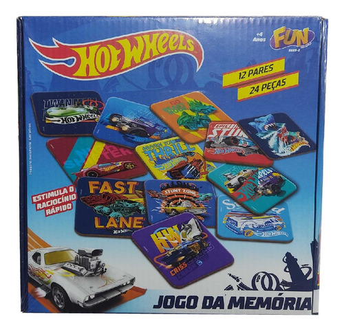 Brinquedo Jogo De Memoria Da Hot Wheels 12 Pares Fun 86892