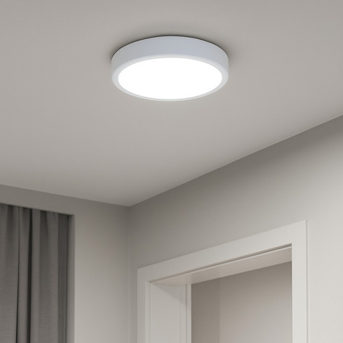 5 Pack Plafon Led Spot Sobreponer 6w Luz Blanca Redonda 11cm Estructura Blanco