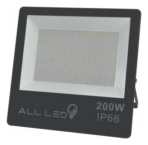 Refletor Led All Led 200w 18000lm 3000k Bivolt Branco Quente Cor da carcaça Preto 110V/220V (Bivolt)