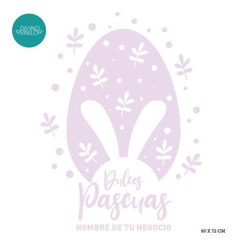 Vinilo Para Vidrieras Pascua Con Nombre De Tu Local! Mod2