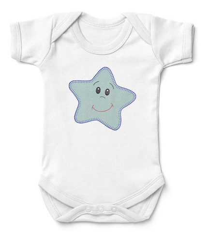 Body Bebê Manga Curta Estrela Azul