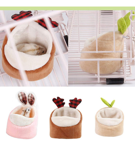 Cama Nido Triangular Para Hámster Ratón Erizo Lavable