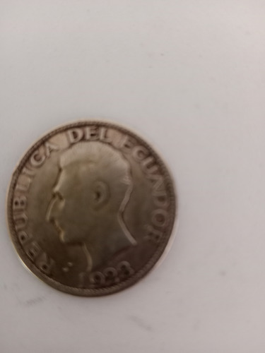 Moneda Conmemorativa 2 Sucres 1928 Ecuador Plata