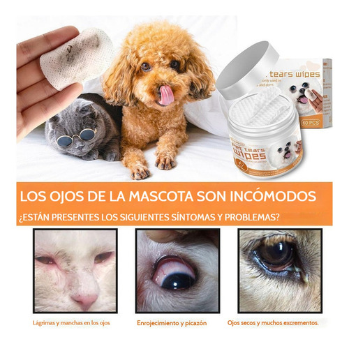 Fc Toallitas Húmedas Mascota Ojo Perro Gato Lágrima Mancha