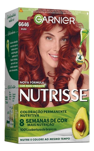  Nutrisse Rubi 6646 Louro Escuro Acobreado Vermelho Garnier