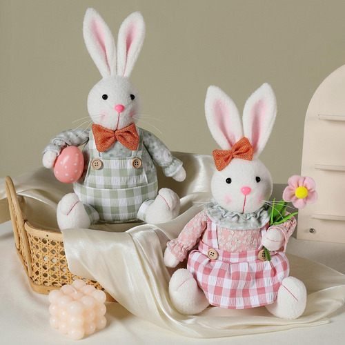 Decoración De Conejitos De Pascua Conejos Adornos De Verde