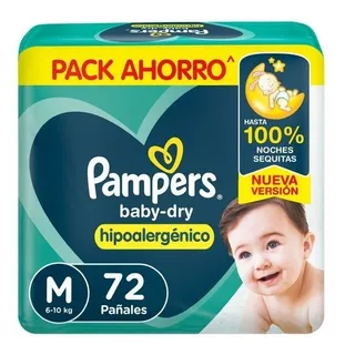 Pañales Pampers Baby-dry Mediano X 72 Unidades