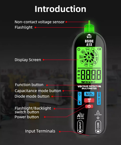 Mini Bolígrafo Eléctrico Digital Con Multímetro Portátil