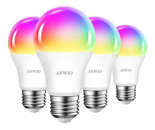 Focos Led - Anwio 4-pack Smart Light Bulbs 8.5w (60w Replace