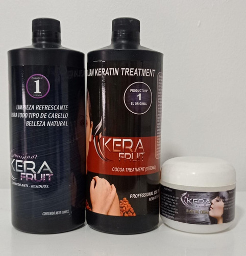 Kit Keratina Brasilera Kera Fruit Cocoa Litro+ Baño De Crema