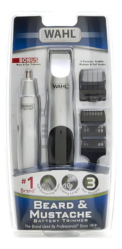 Recortadora Wahl De Baterias Casera Para Barba Y Bigote Color Plateado