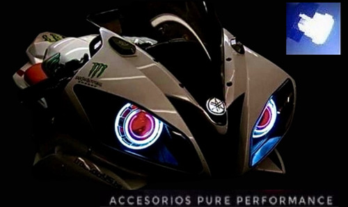 2 Faro Led Doble Ojo De Angel Demonio Lupa Moto Auto 3 Modos