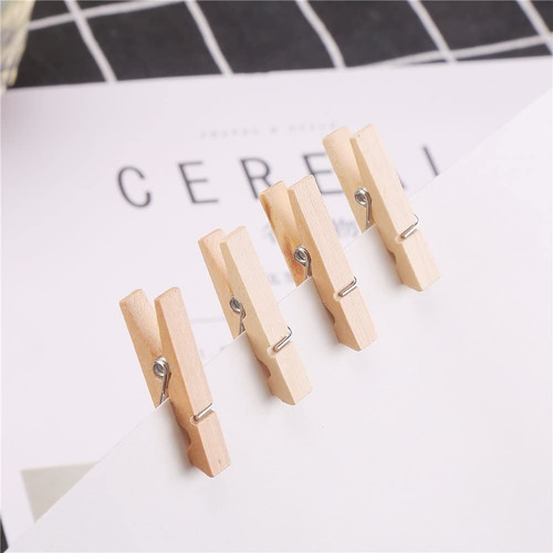 Imagen 4 de 5 de Mini Gancho Madera 35mm Pinza Manualidades Scrapbook Recuerd