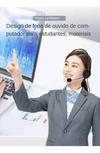 Fone De Ouvido Removíve C/ Microfone Usb Headset Call Center