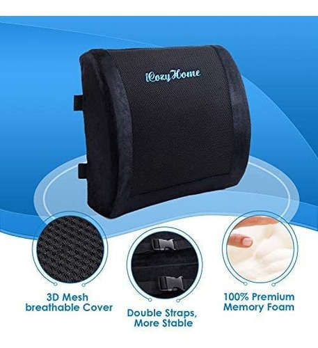 Cojín Asiento De Coxis Y Almohada De Apoyo Lumbar Esp Viscoe