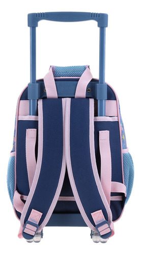 Kit Mochila Ruedas Kinder + Lonchera Chenson Ariel Agry 2025 Azul Claro Liso