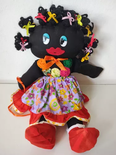 Boneca de pano negra 30 cm