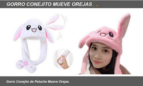 Peluche Gorro Conejo Mueve Orejas Ar1 301 Ellobo