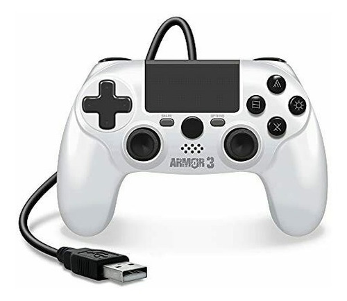 Imagen 4 de 4 de Control Con Cable Hyperkin Armor3 Blanco Para Play Station 4